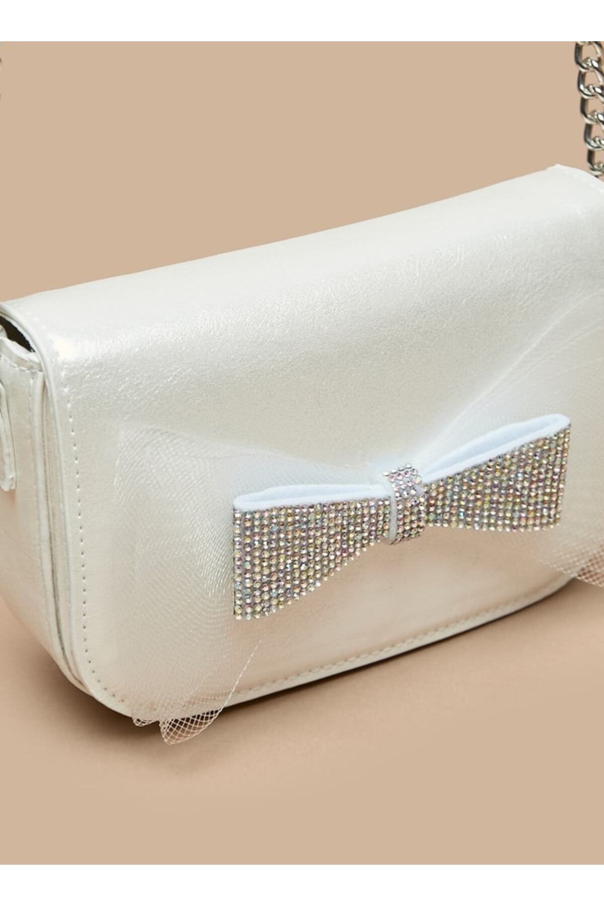 Celeste-Bow Accent Crossbody Bag with Chain Accented Strap 3