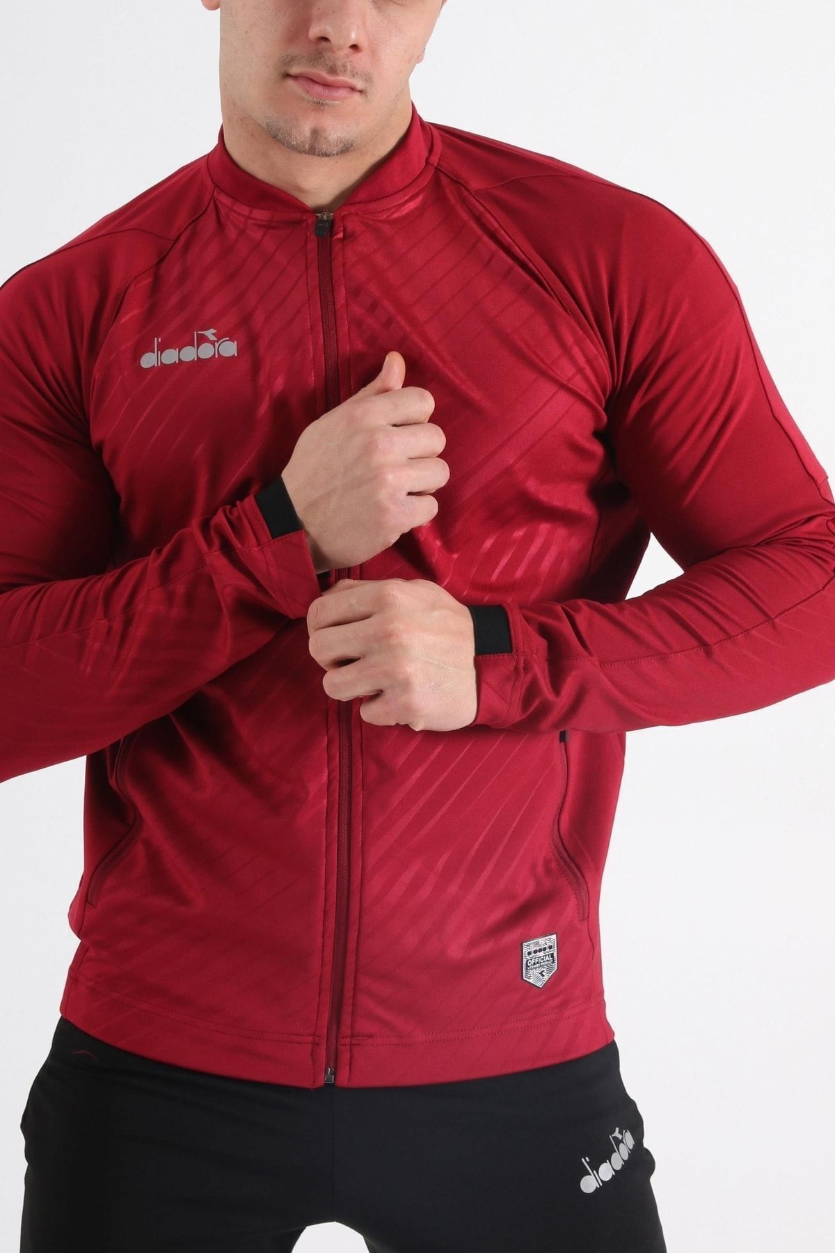 ست گرمکن ورزشی قرمز مردانه و زنانه لباس نخبگان کمپینگ یک بورگوندی برتر Diadora