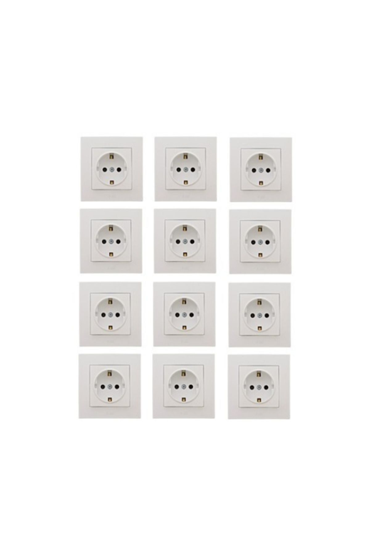 ELBİ Elbi Neo Beyaz Topraklı Priz Çerçeveli 12 Adet