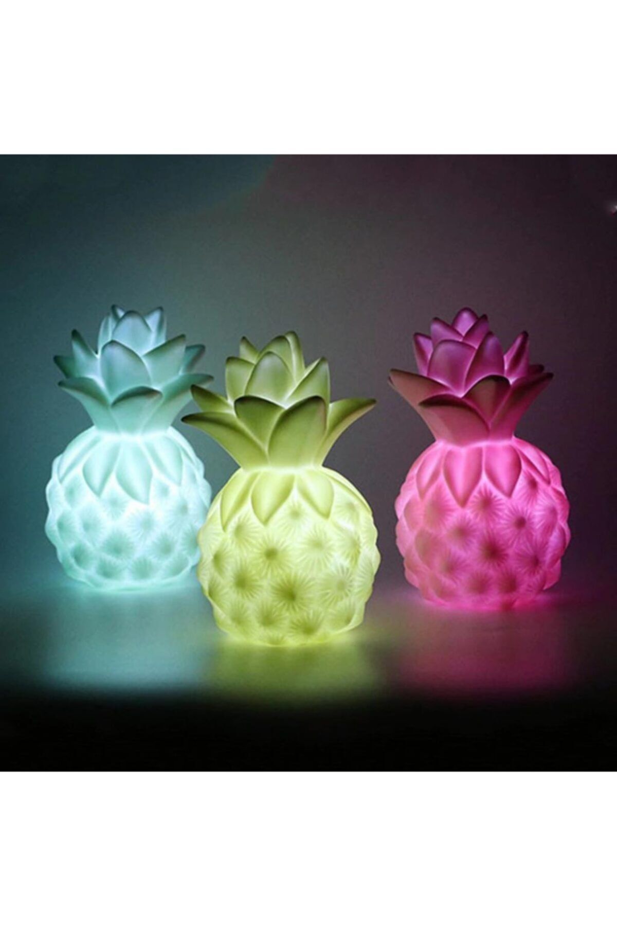Evene Ananas Dekoratif Aydınlatma Led Işıklı Gece Dekor Bebek Çocuk Odası Masa Lambası fotoğrafı 2 (önizleme)
