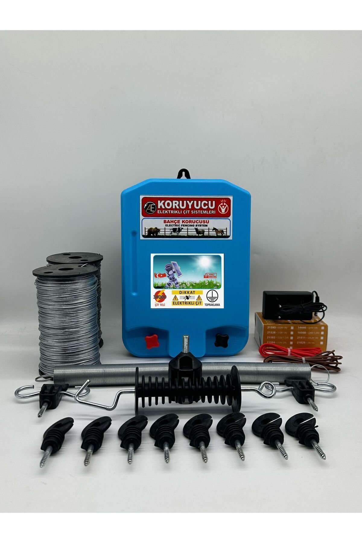 KORUYUCU ÇİT Koruyucu Elektrikli Çit Cihazı Seti Domuz Ayı Kovucu (Power TG1000)