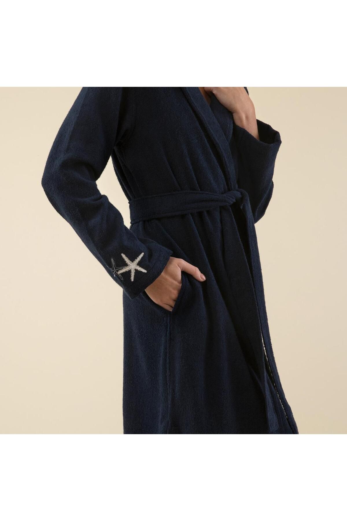حوله تنپوش (روبدوشامبر) آبی زنانه لودان Bathrabe Marin Blue Chakra