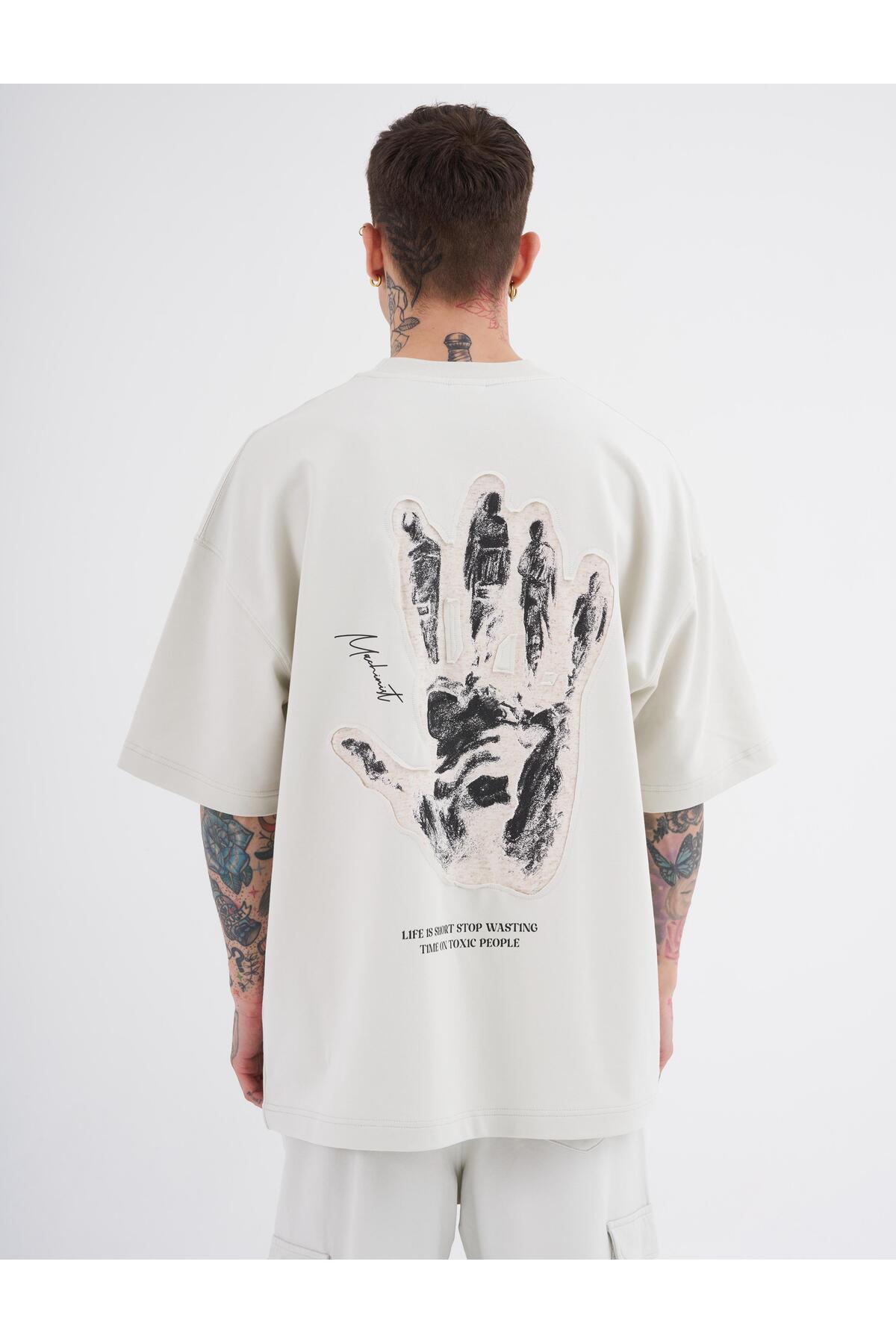 تیشرت قهوه ای سایز بزرگ چاپ شده با افراد سمی مردانه