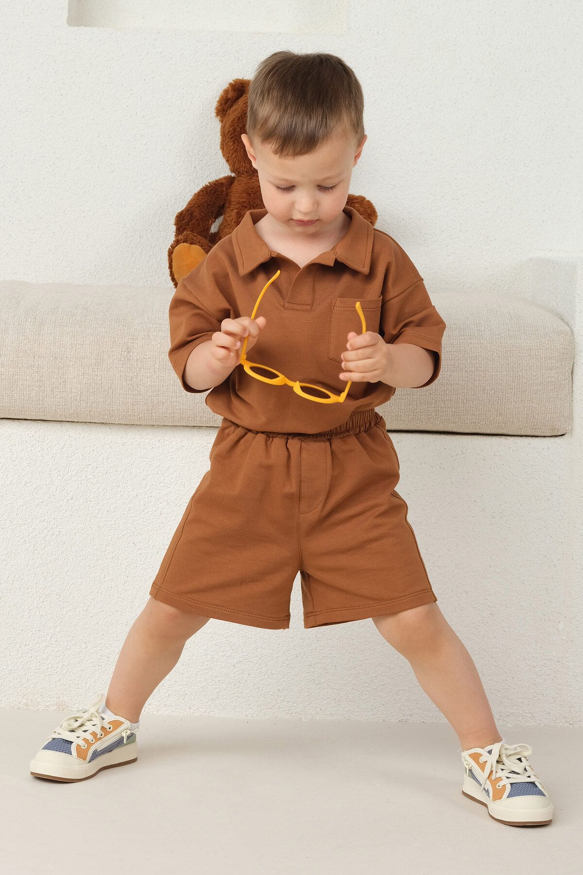 Mioma Kids Polo Yaka Tişört Taba