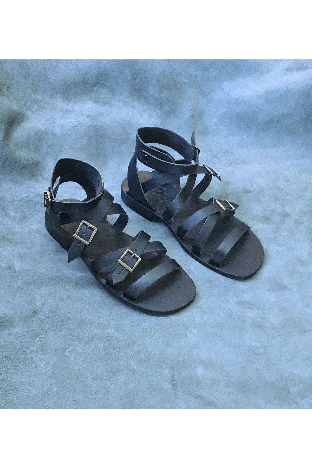 Mens leather gladiator sandals hot sale