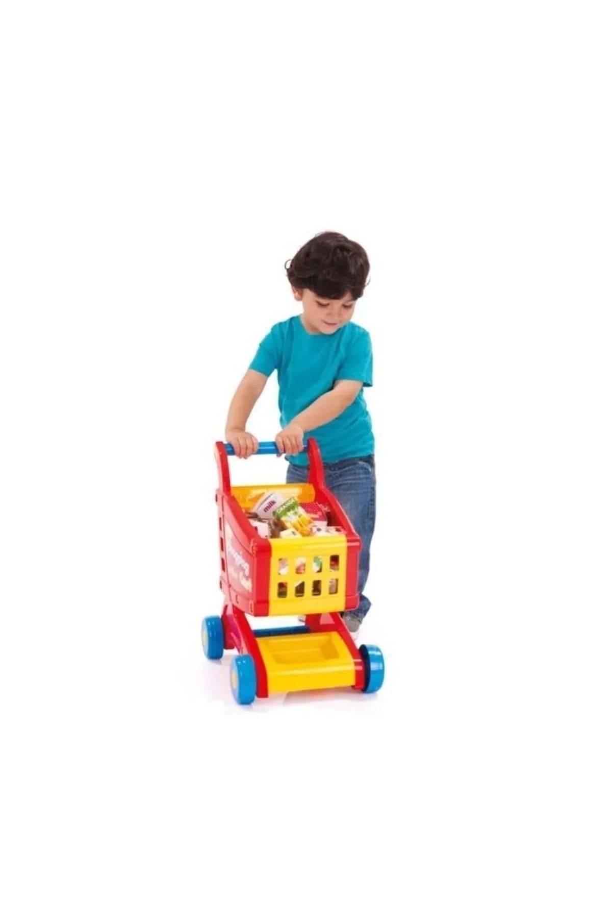 SAZE Kalite Burada Market Arabası+ Filede Meyve Sebzeler Oyuncak Setleri Oyun 2 Li Set fotoğrafı 4 (önizleme)
