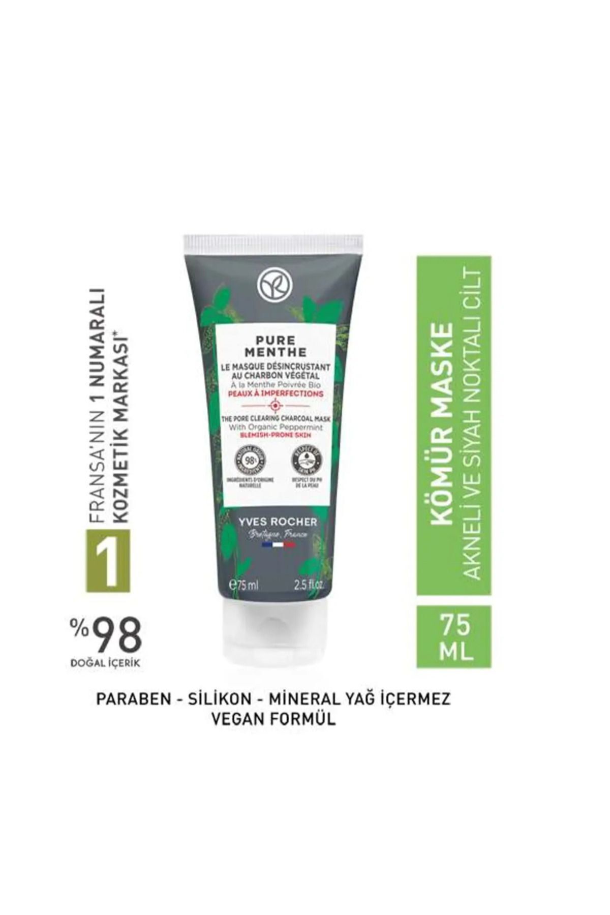 Kömür Maske Karma, Yağlı ve Akneye Eğilimli Cilt Karşıtı 75 ml