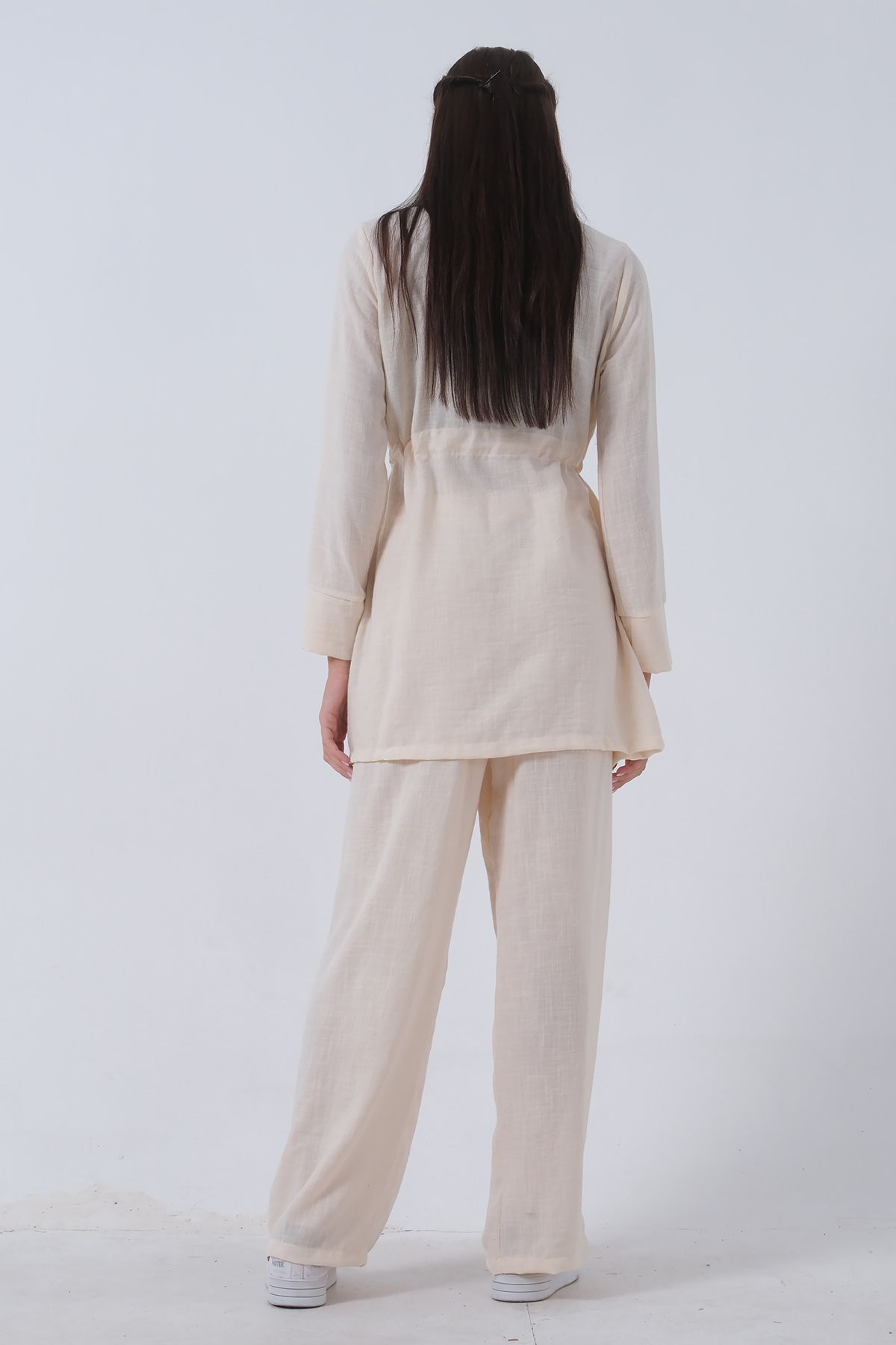 Feminist-Stone Colored Linen Set Trousers -0106319 7