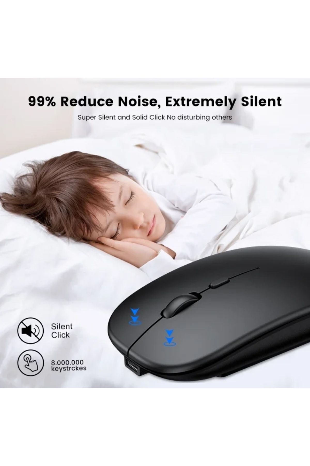 2.4G şarj edilebilir kablosuz oyun fare taşınabilir ergonomik sessiz ve büyülü taşınabilir 4