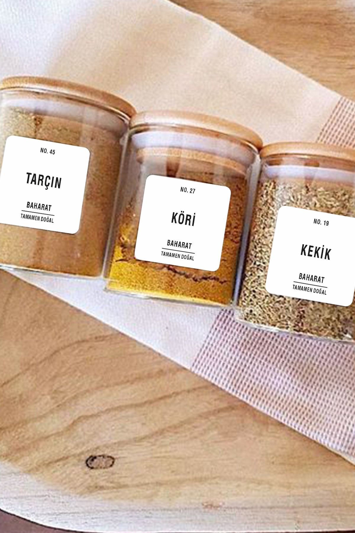 110 Pieces White Modern Design Washable Spice Legume Jar Label White Sticker - Square