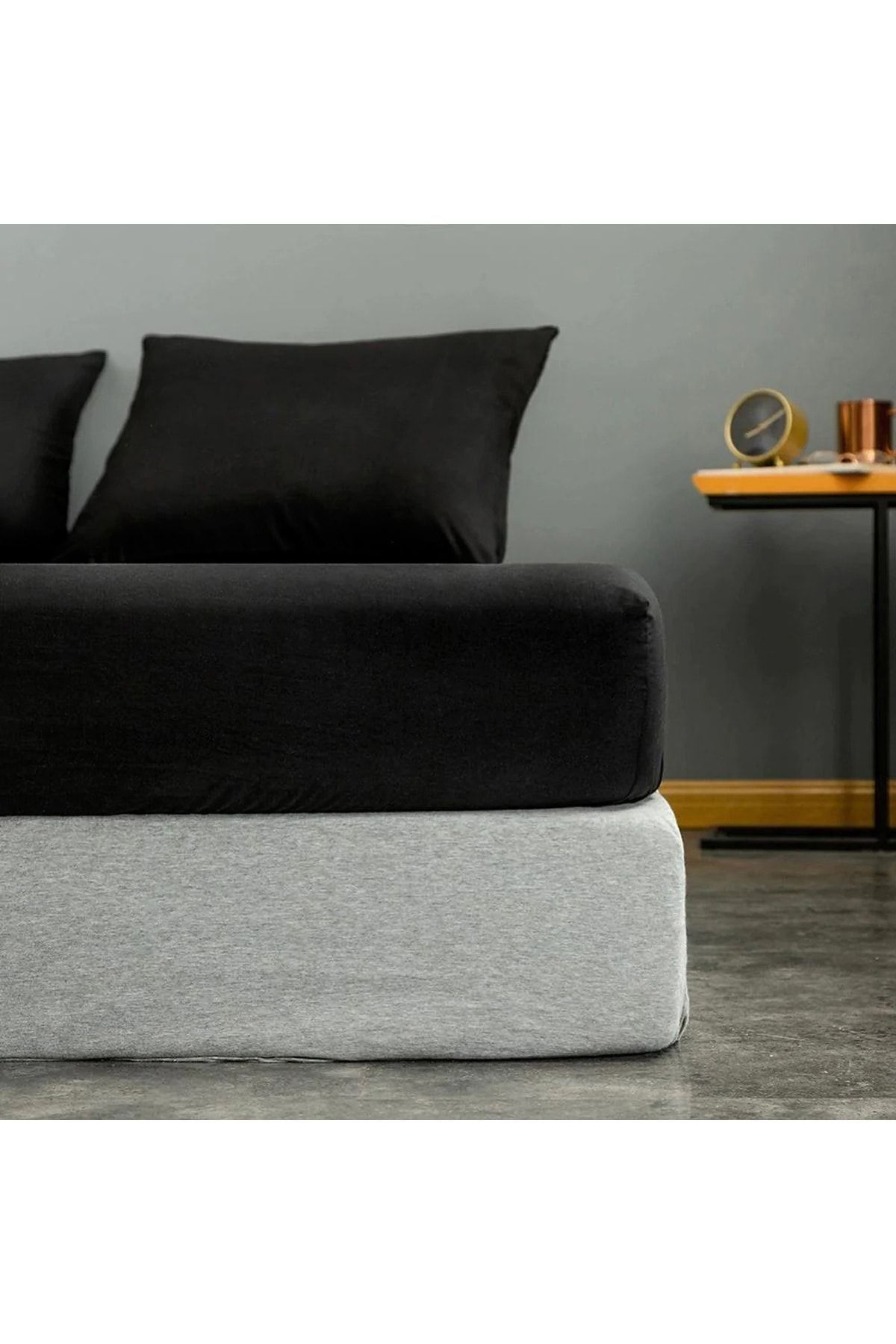 Eponj Home-Single Basic Black Sheet and Pillowcase - Elastic 3