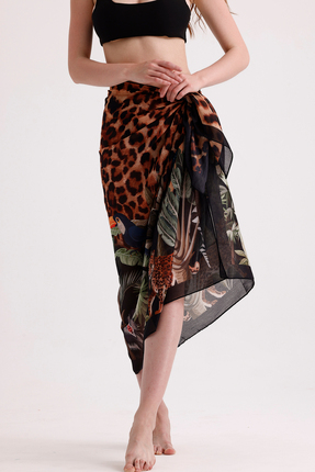 D scarf DSCAR PAREO LEOPAR DESENLİ