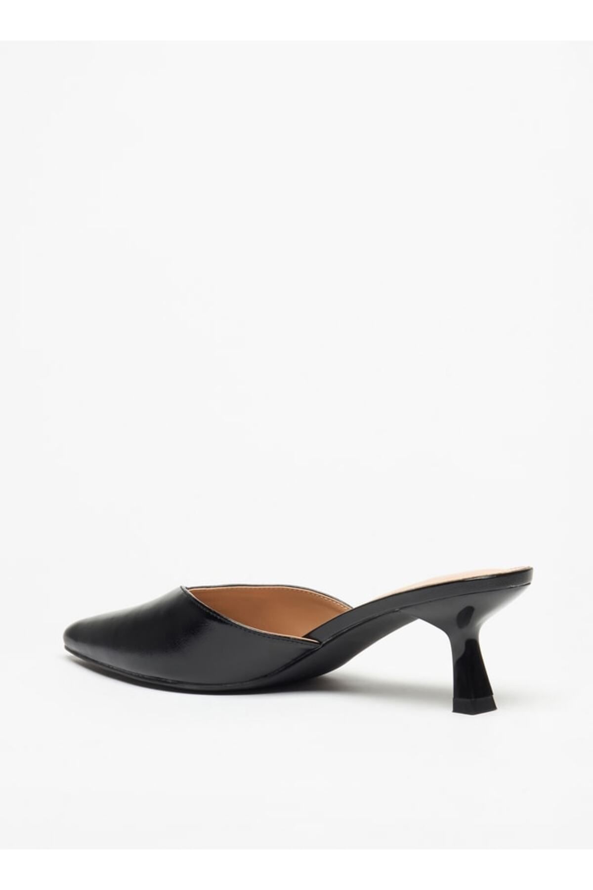 Flora Bella by Shoexpress-Textured Pointed Toe Mules with Flared Heels 2