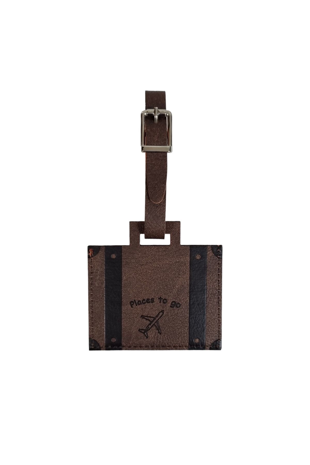Acar Giza Vegan Leather Bicolor Luggage Suitcase Label Brown-orange