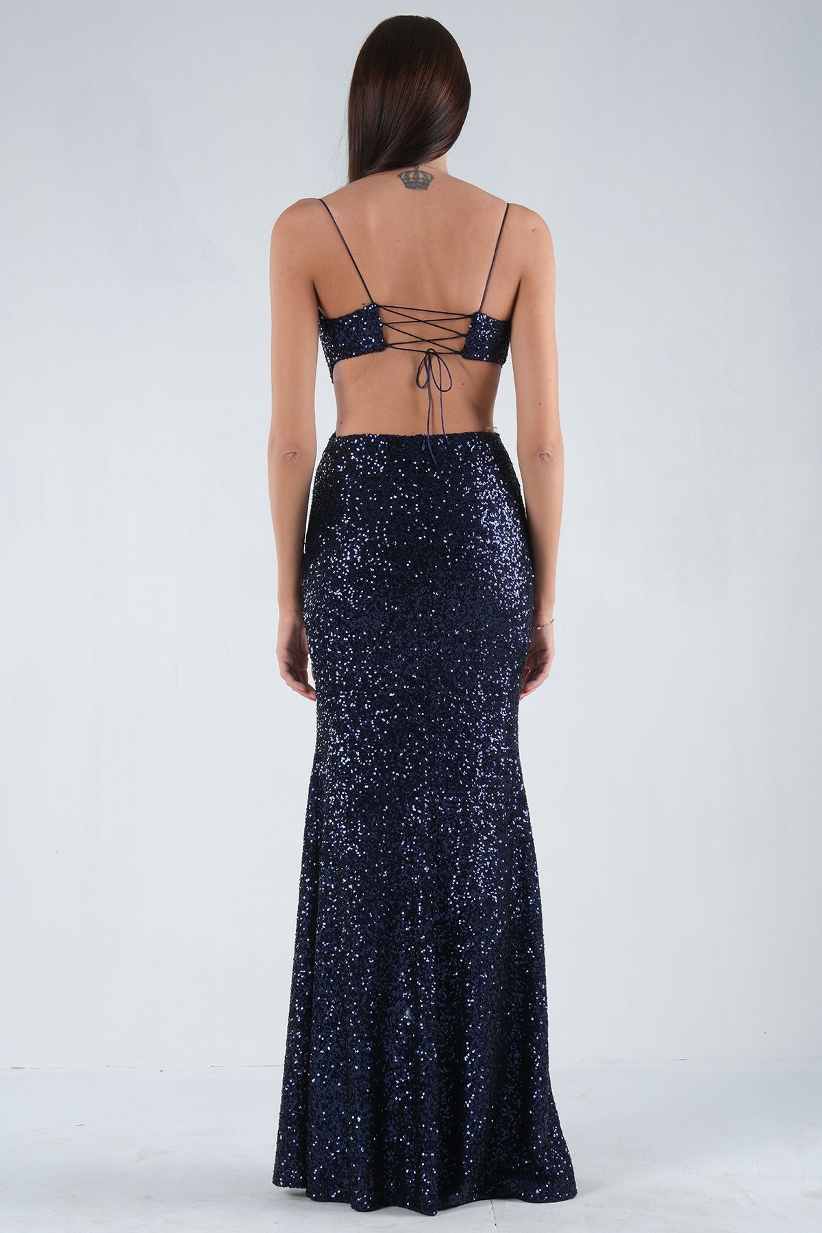 Feminist-Rochie de seara cu paiete, albastru bleumarin 1302173 4