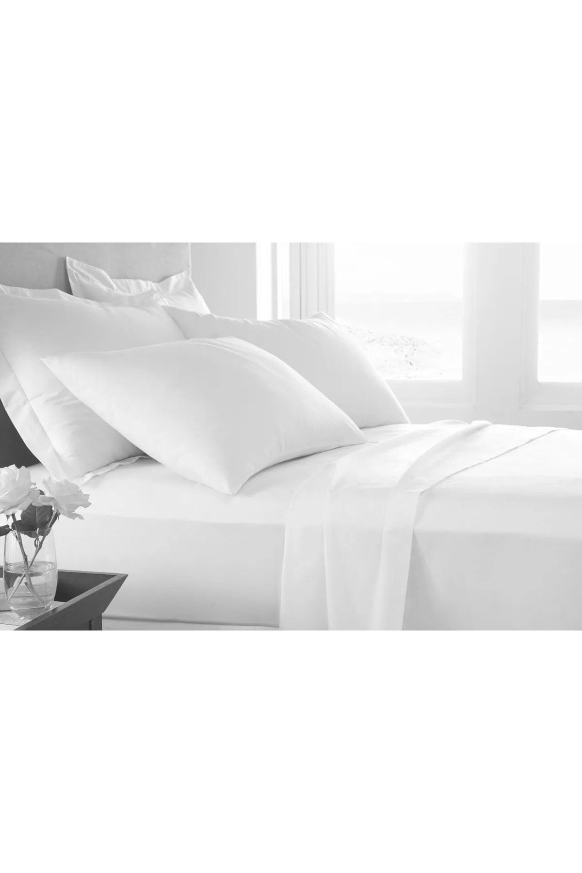 Soft Colours Cearceaf Pat Plat Dublu Alb Fara Elastic - Cearceaf Pat Hotel 220x240 Cm - 240 x 260