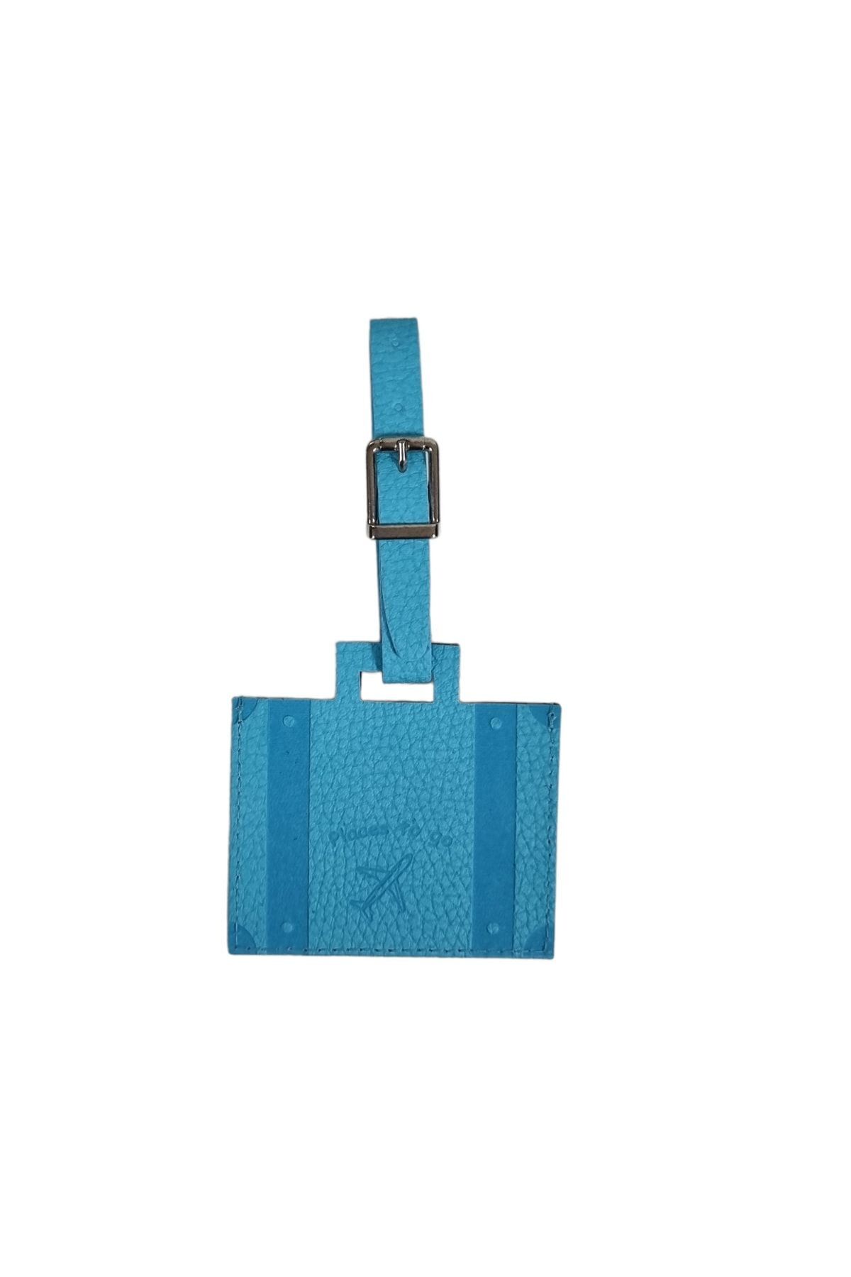 Acar Giza Vegan Leather Luggage Luggage Tag Blue