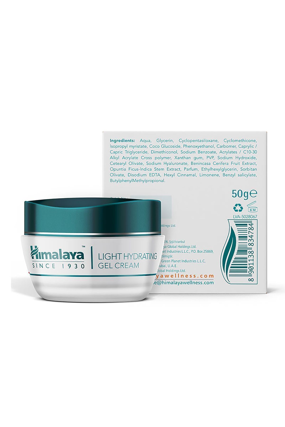 کرم ژل مرطوب کننده سبک، کرم صورت، پایه آب، ضد حساسیت، پوست چرب، 50 میلی لیتر Himalaya Since 1930