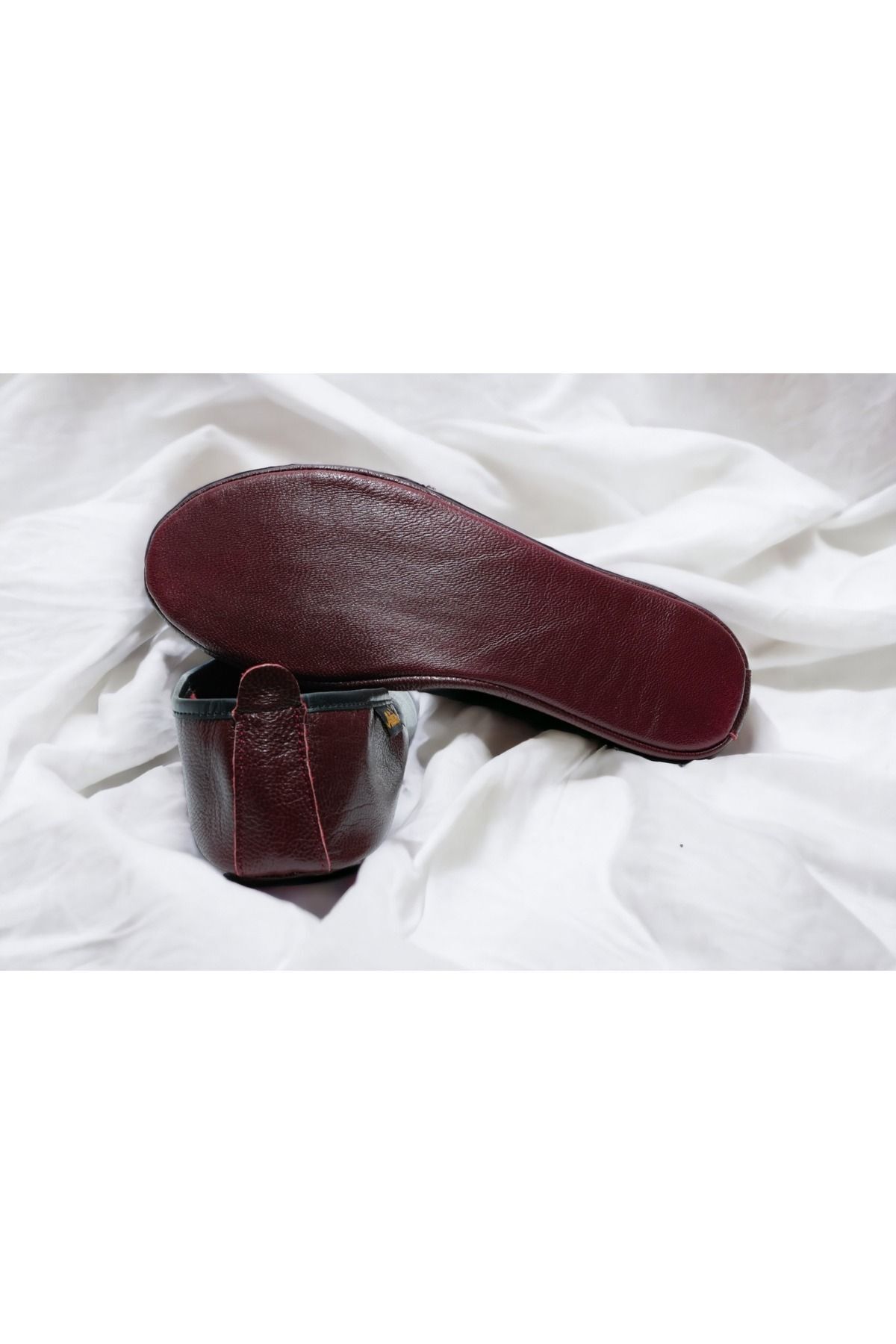 Akdam-Claret Red Leather Hajj Umrah Tawaf and Home Shoes - 100% 5