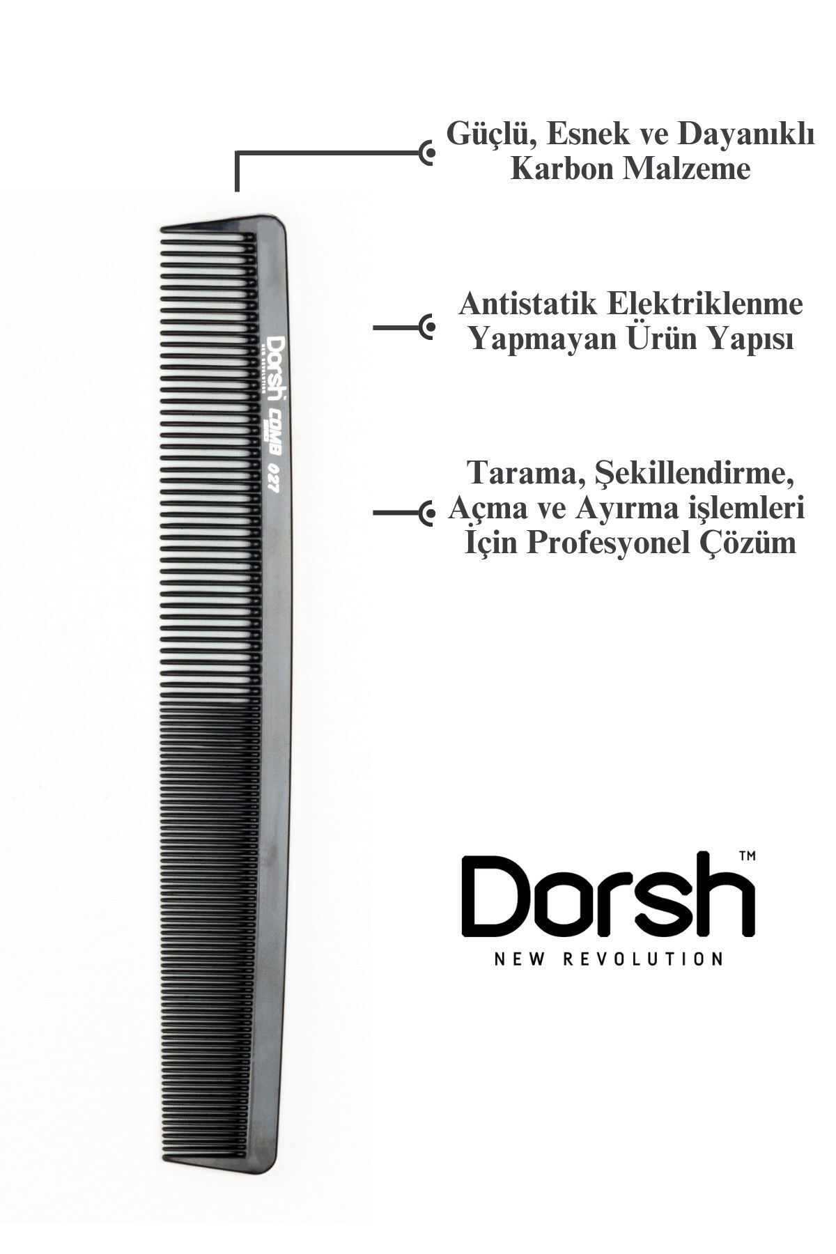 Dorsh-Antistatic Carbon Comb - 027 2