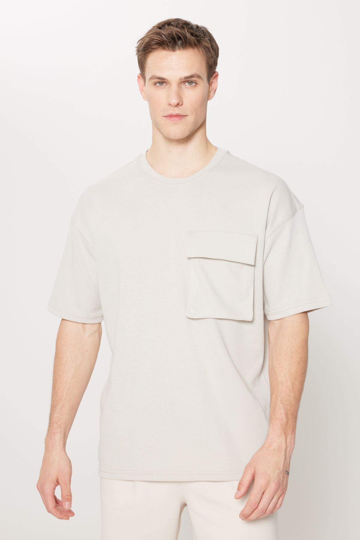 آلتین ییدلیز کلاسیکس تی‌شرت یقه گرد گشاد نخی خاکستری مردانه