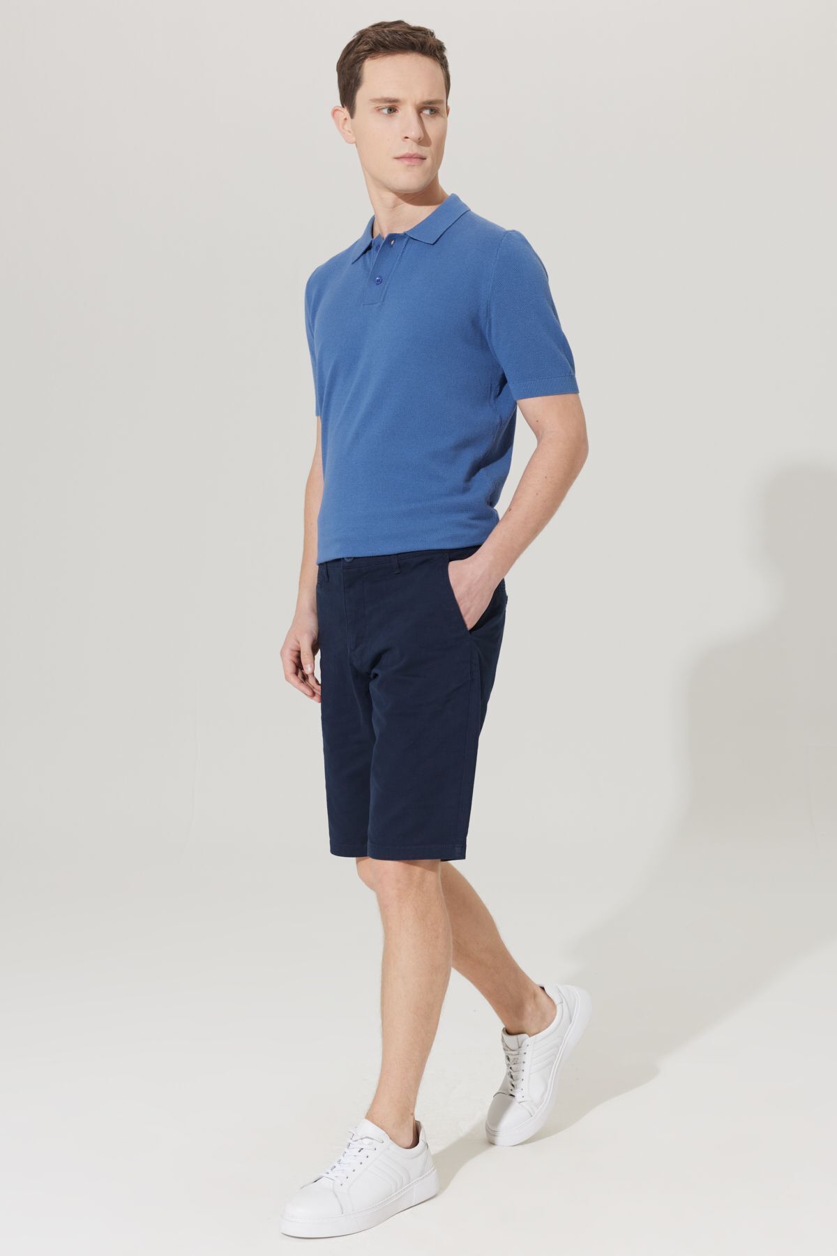 شورت و شلوارک مردانه آبی سرمه ای آلتین ییلدیز | 4A0223200006 اورجینال - تصویر 3