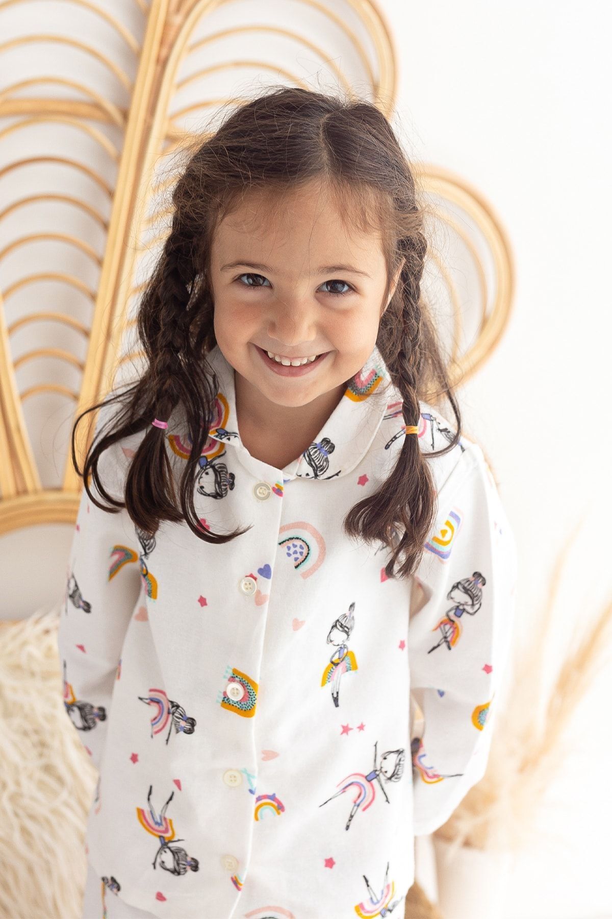 Lilabio %100 Pamuk Pazen Kız Çocuk Pijama Takımı fotoğrafı 5 (önizleme)