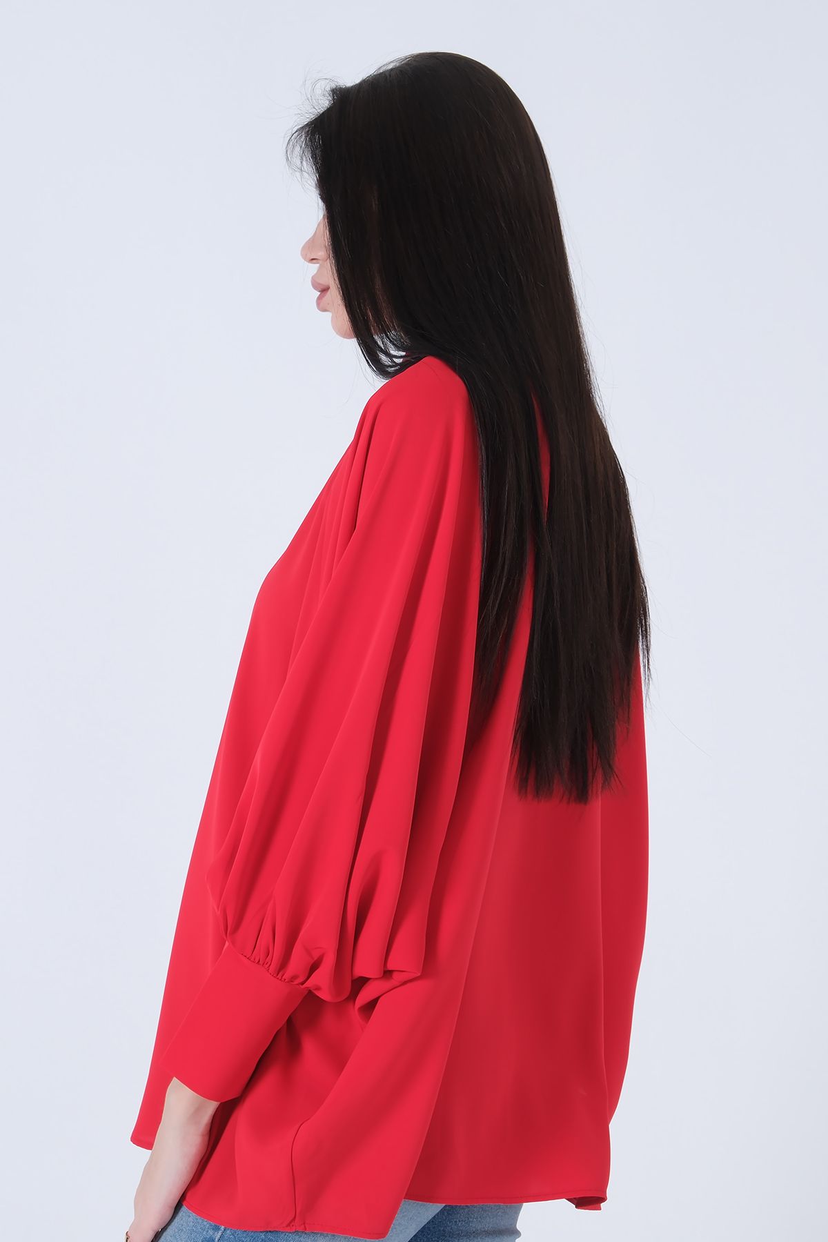 Feminist-Judge Collar Oversize Shirt Red3972822 4