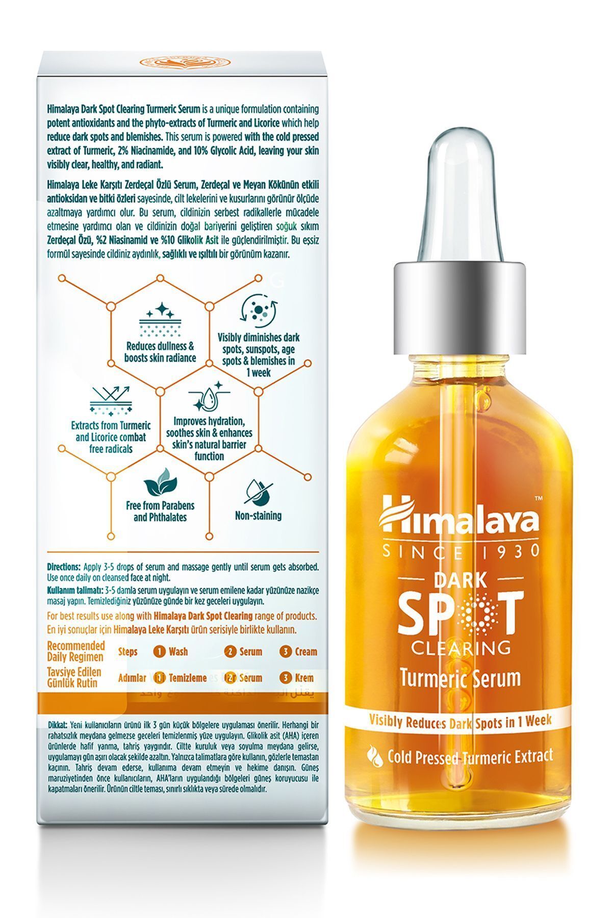 Dark Spot Clearing Leke Karşıtı Zerdeçal Özlü Serum 30 ml, Niacinamide %2, Glikolik Asit 10% — 18002204 — تصویر 2 از 7