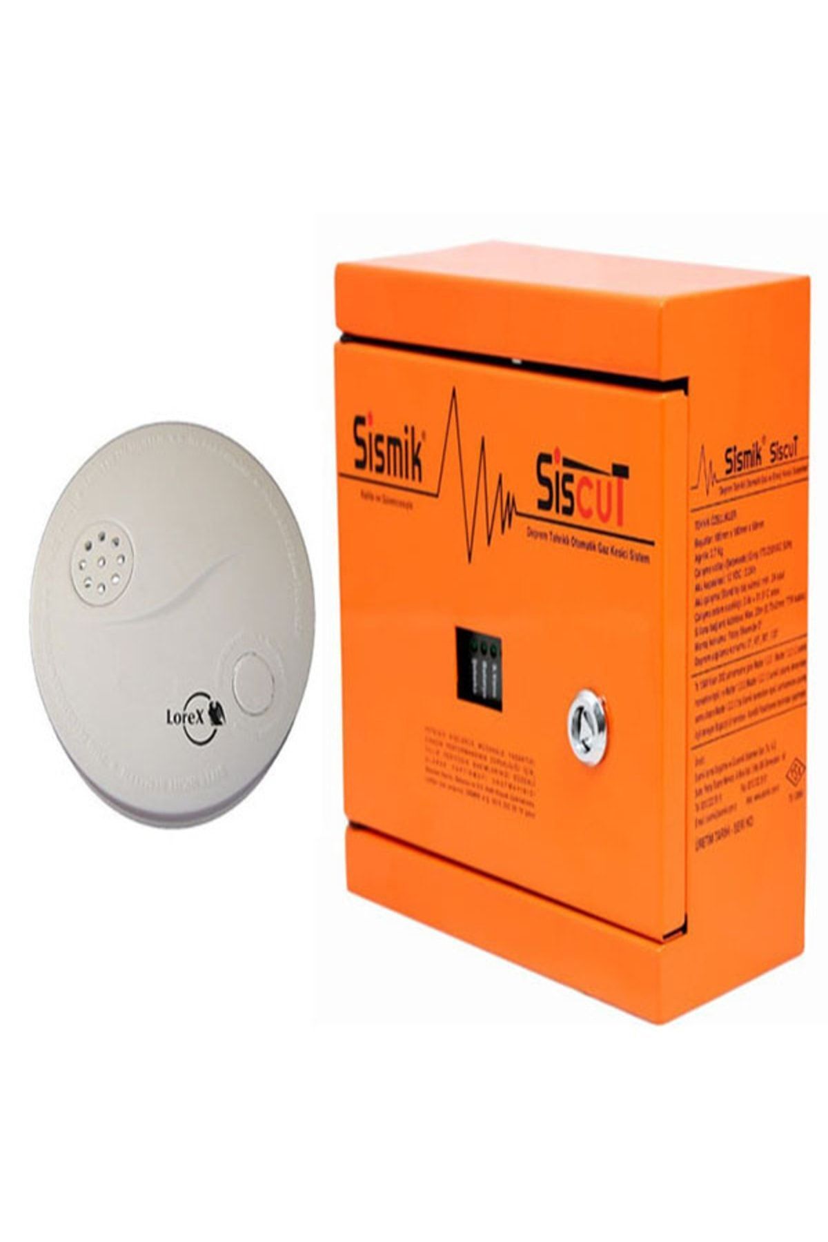 SİSMİK Siscut / 4 Çıkışlı Elektromekanık (no-c-nc) Deprem Sensörü + Röleli Duman Dedektörü