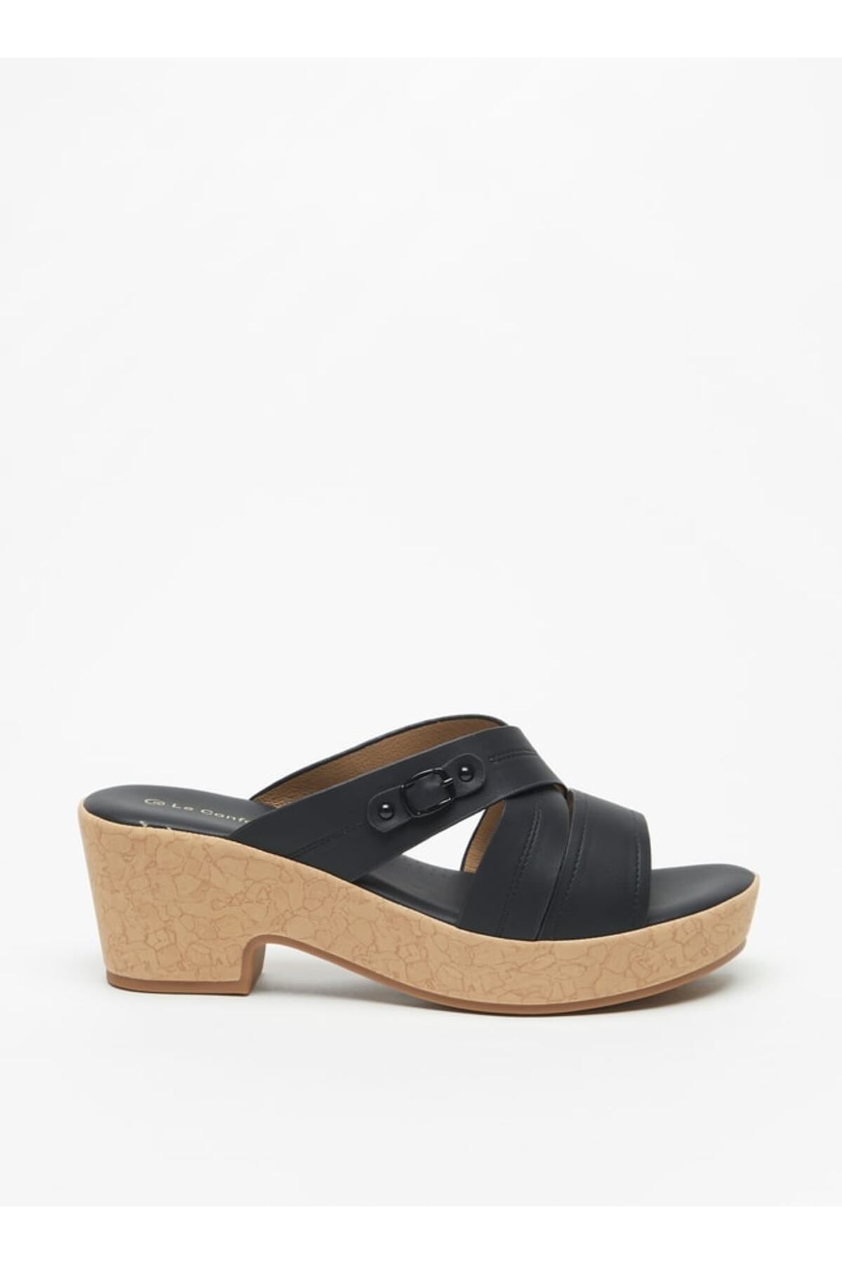 Le Confort-Cross Strap Slip-On Sandals with Platform Heels 3