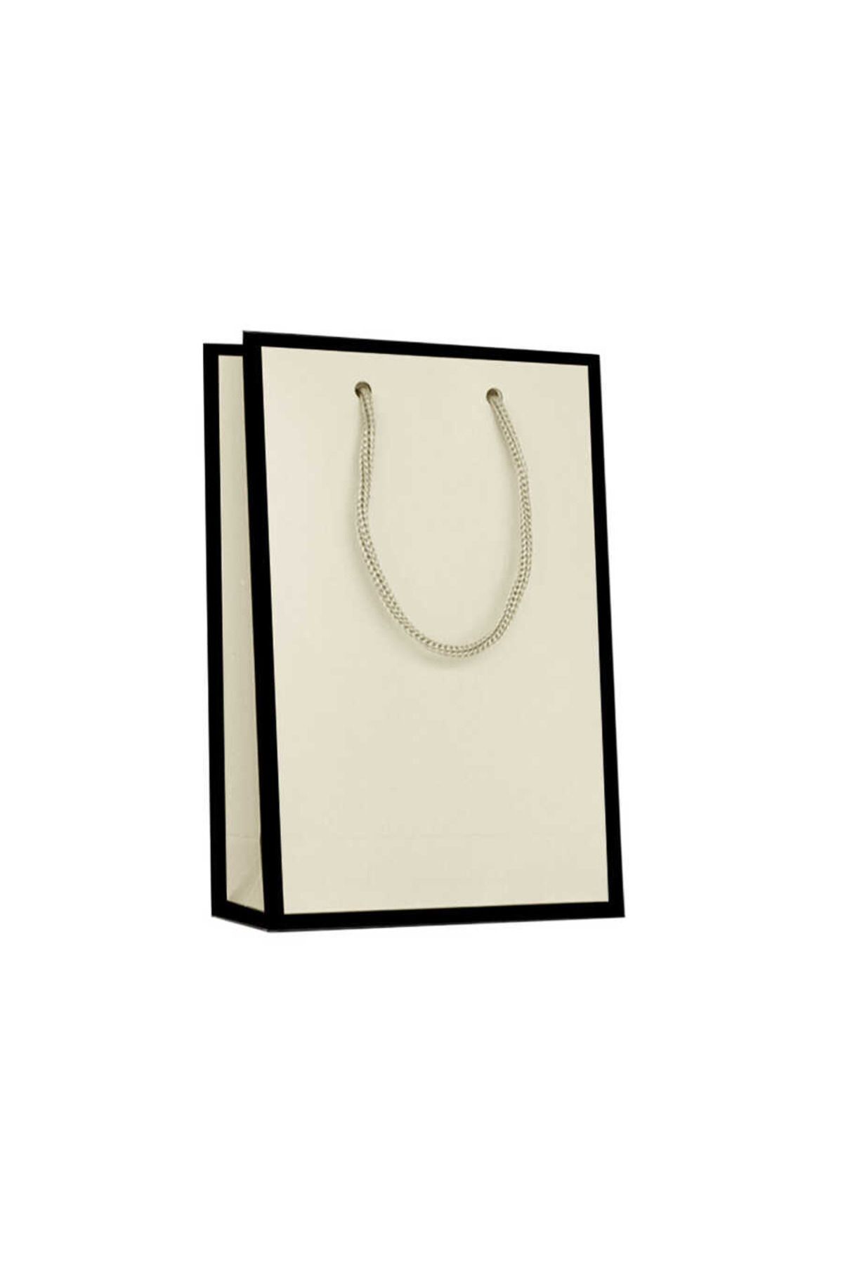 Muka Krem Karton Çanta Lüks 26x40 Cm Pakette 10 Ad.
