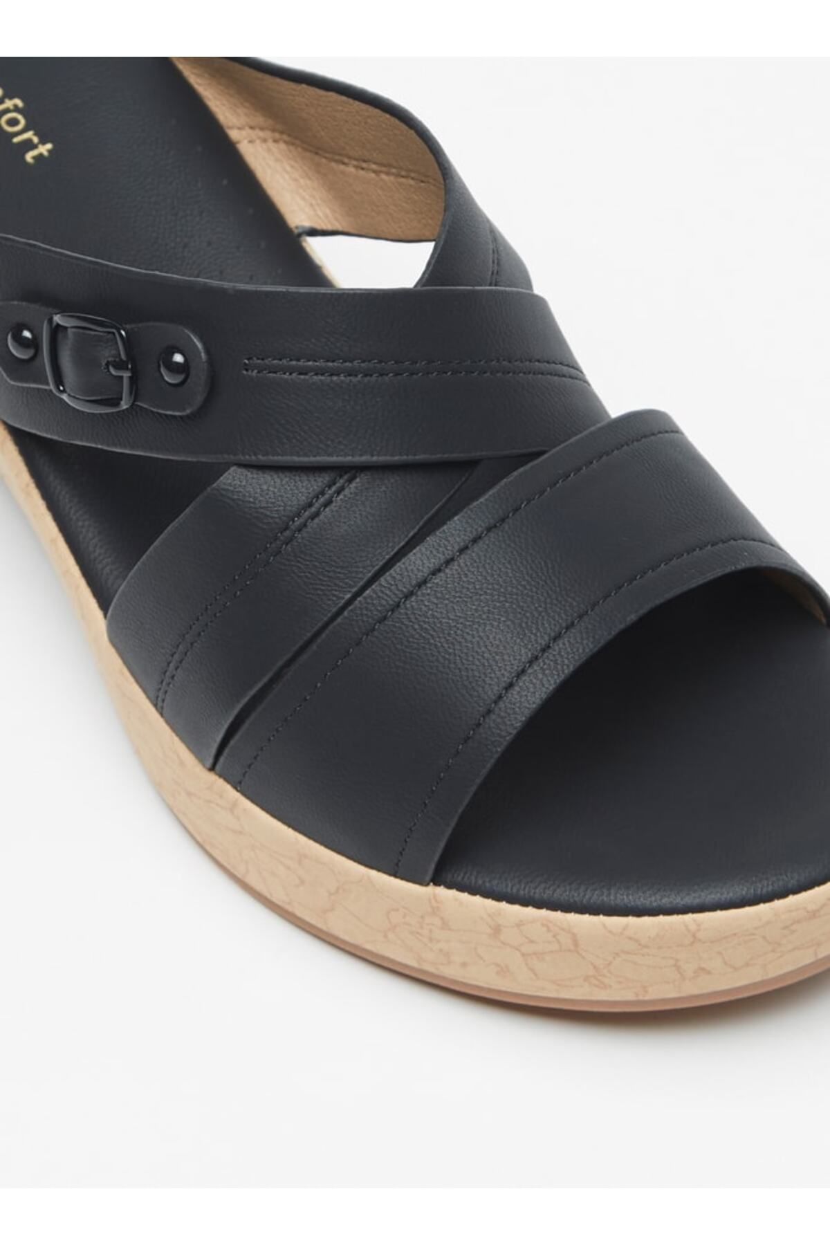 Le Confort-Cross Strap Slip-On Sandals with Platform Heels 5