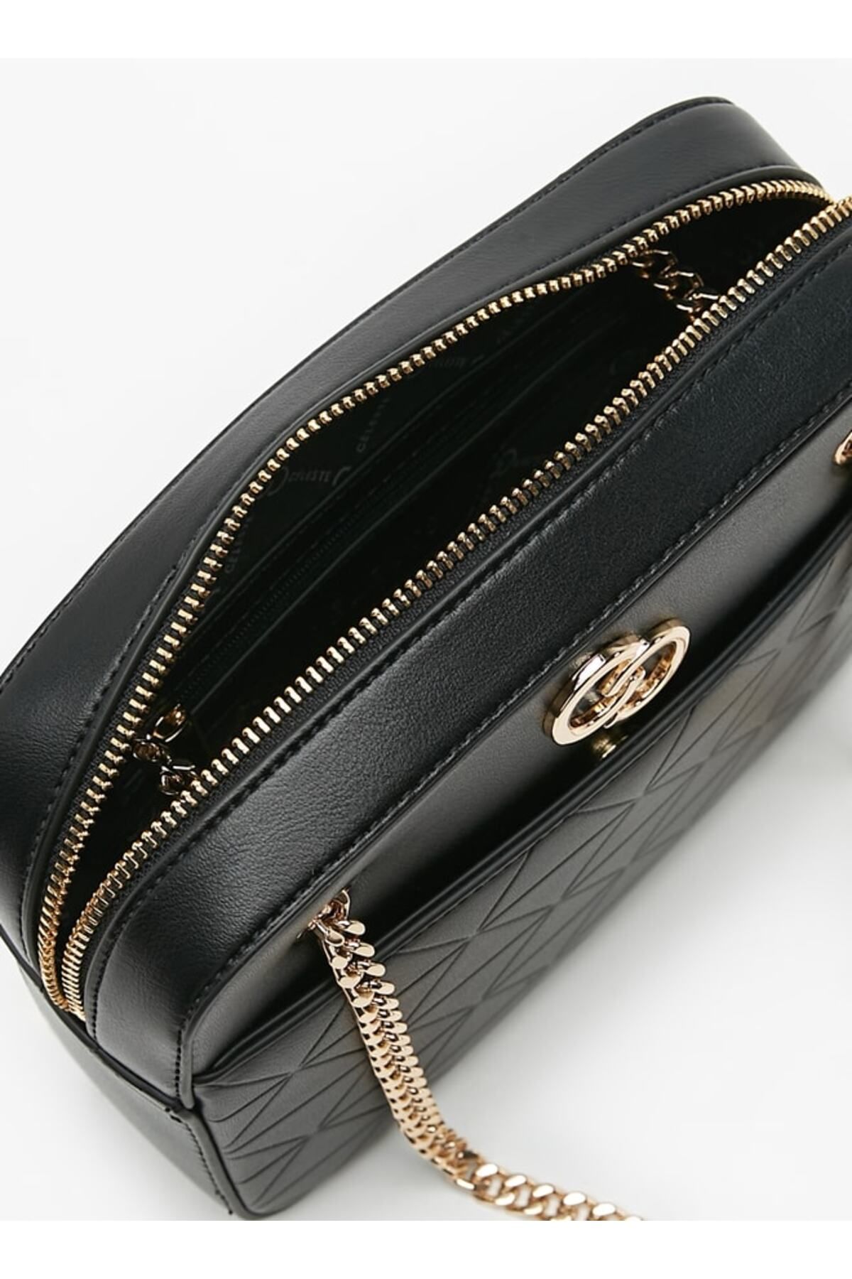 Celeste-Embossed Crossbody Bag with Chain Strap and Zip Closure 4