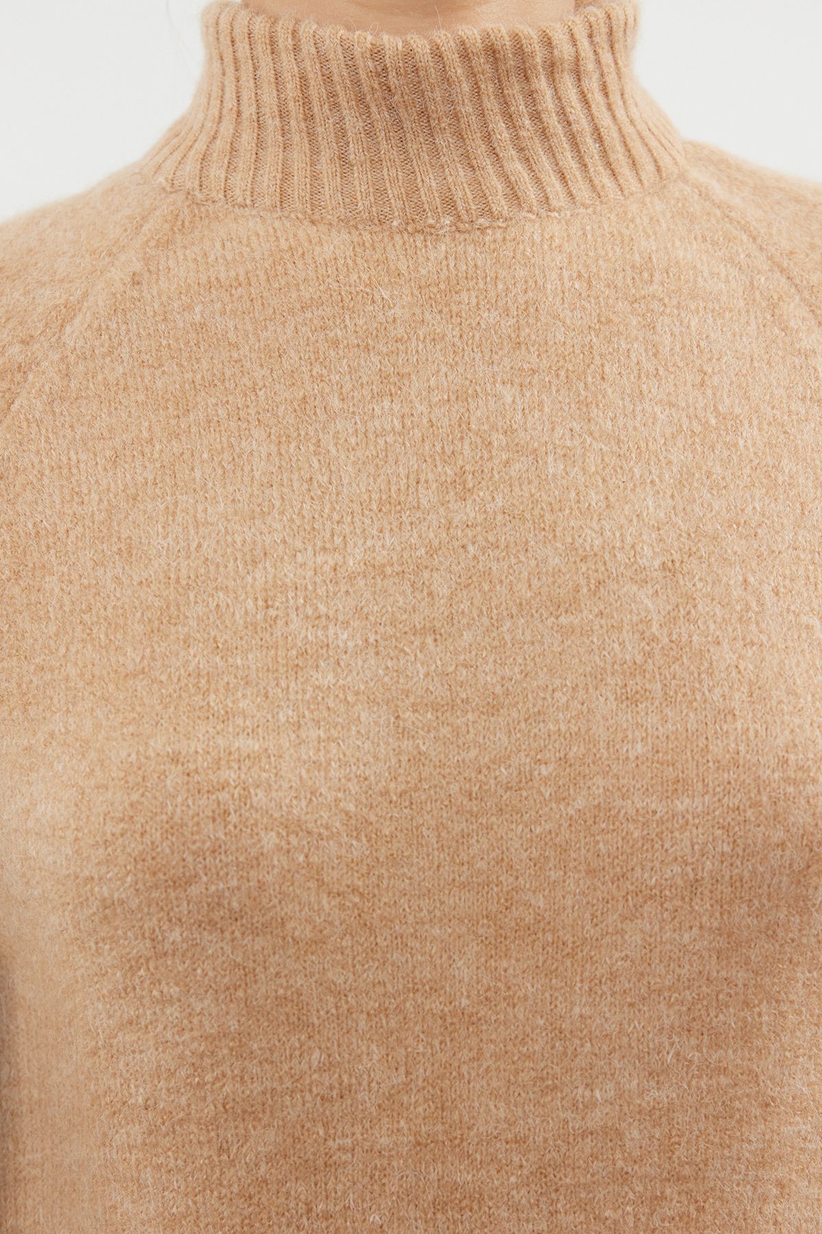 Trendyol Collection-Tricotaj Rochie Mini Bej - Lână, TWOAW25EL00017 4
