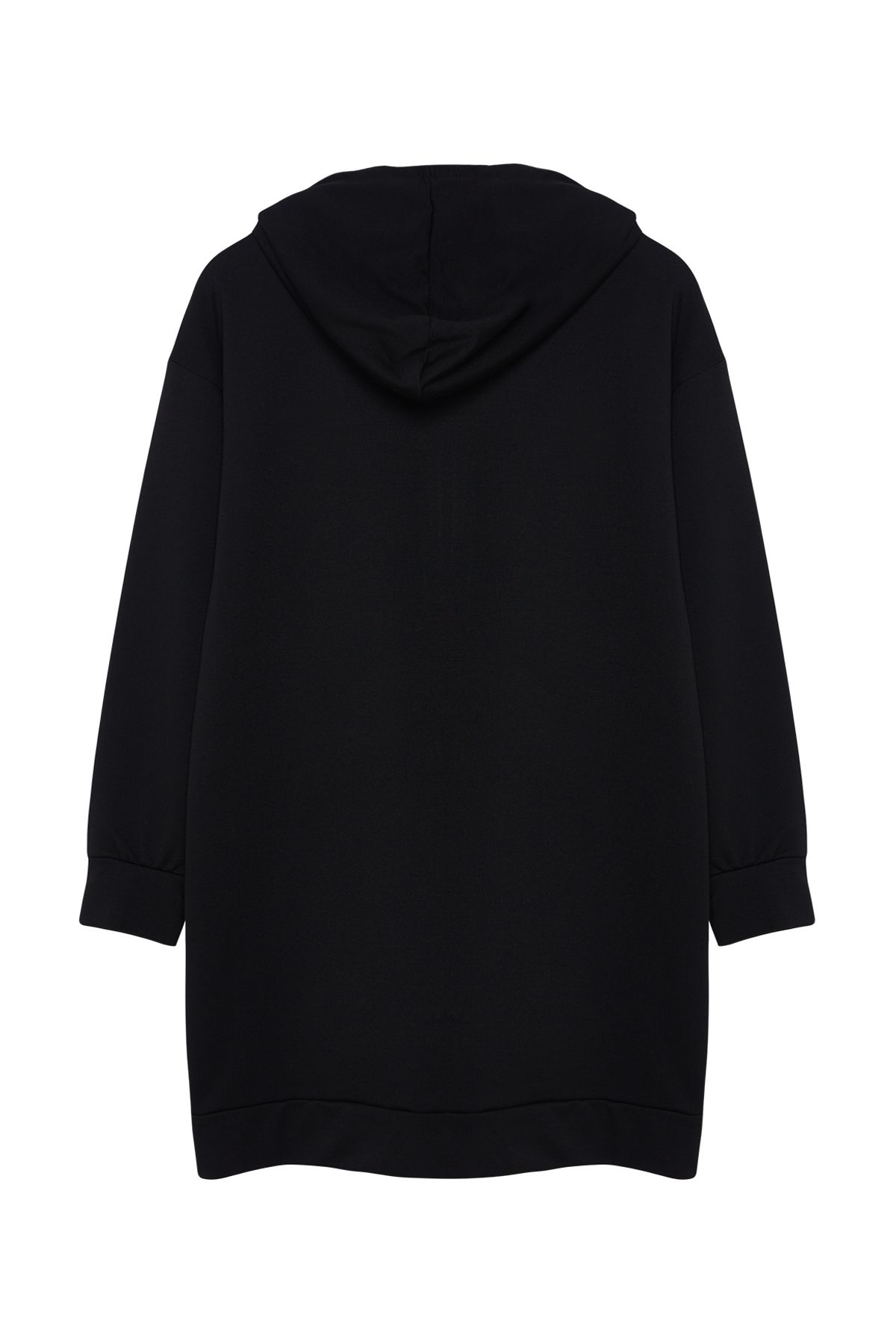 Trendyol Modest-Schwarzer Basic-Sweatshirt-Cardigan mit Kapuze und Reißverschluss, weiter Passform, Oversize-Sweatshirt TCTAW22TW0137 8