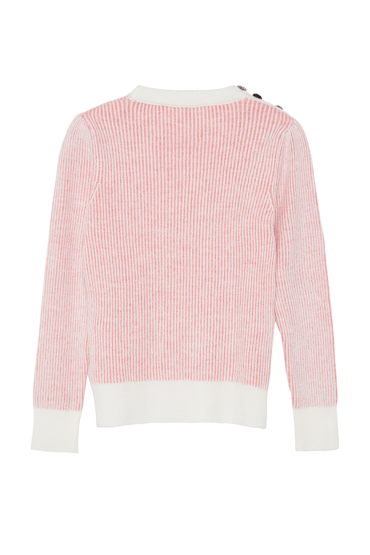 Trendyolmilla  Pudra Düğme Detaylı Lastik Örgülü Triko Kazak TWOAW25KZ00122 - Görsel 7