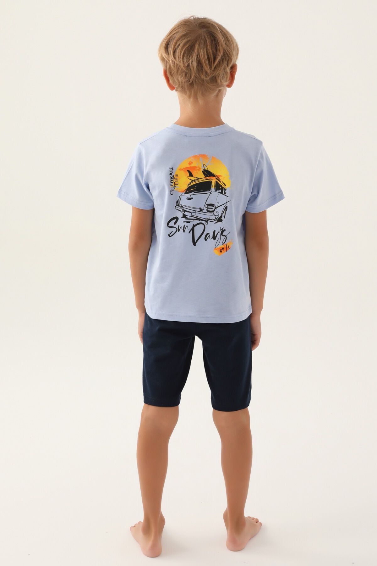 Arnetta-Sărbătorește Blue Boy Bermuda Suit 5