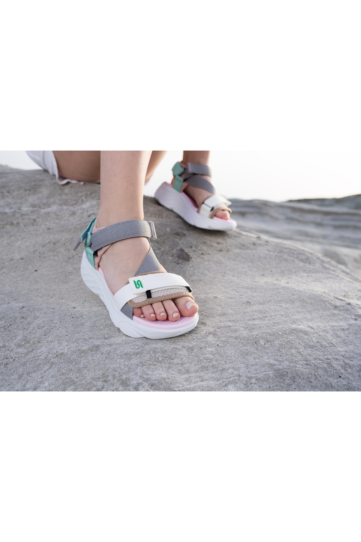 صندل زنانه سفید sandal spor | SS001-0178 اورجینال - تصویر 4
