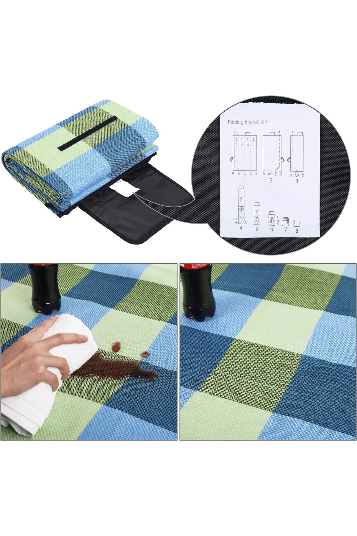 SONGMICS Is Izoleli Su Gecirmez Piknik Ortusu Ta ma Sapl Plaj Ortusu Gcm50c 195 X 150 Cm Mavi Fiyat Yorumlar Trendyol