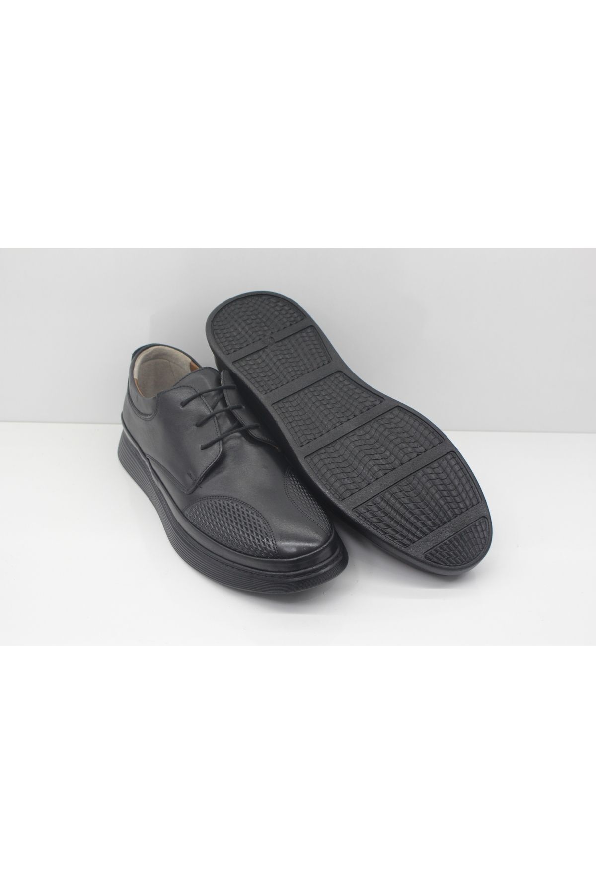 Tardelli-4393-5 Black Leather Orthopedic Men's Shoes 4