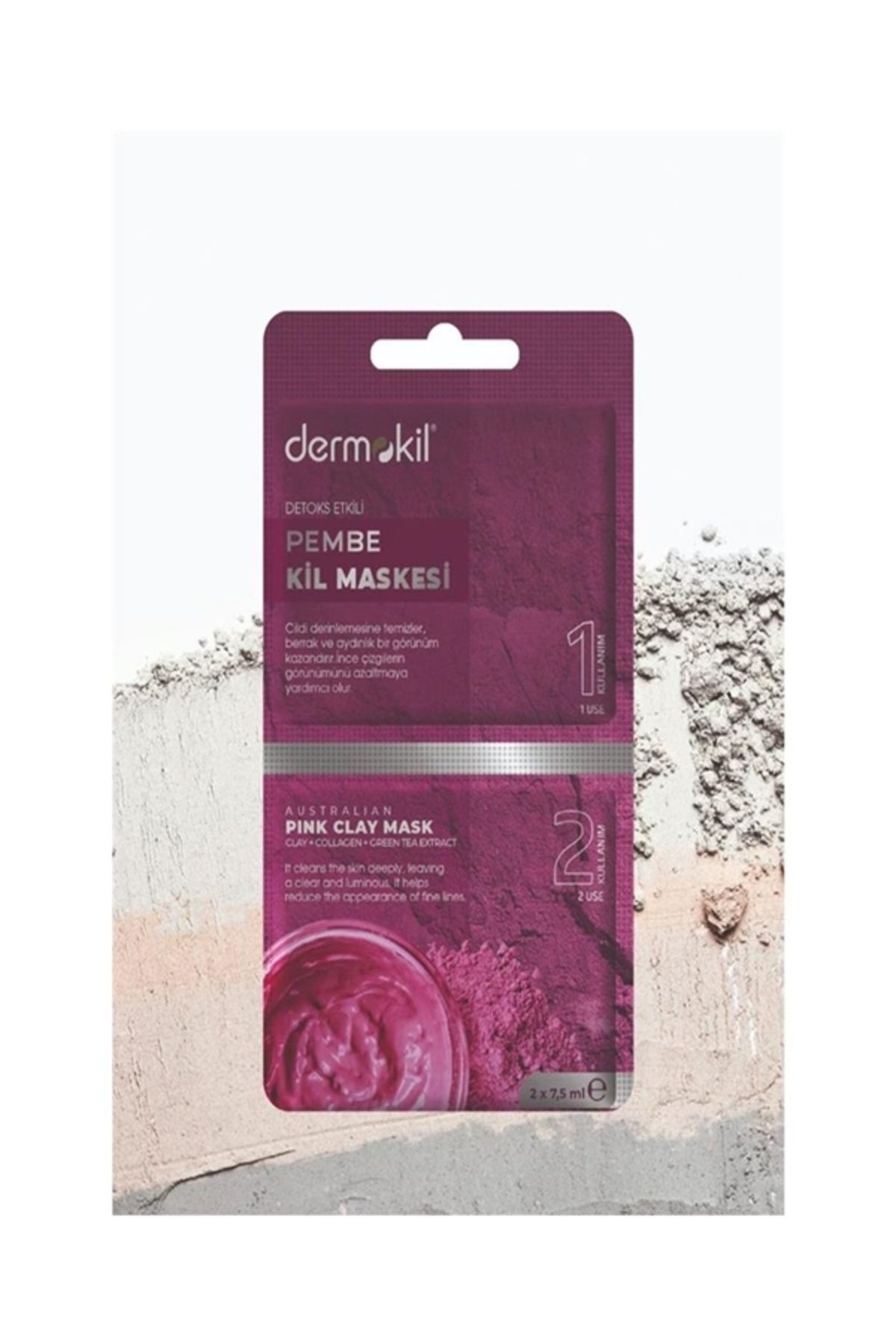 Dermokil-Pink Detox Effect Clay Mask - 15 ml 4