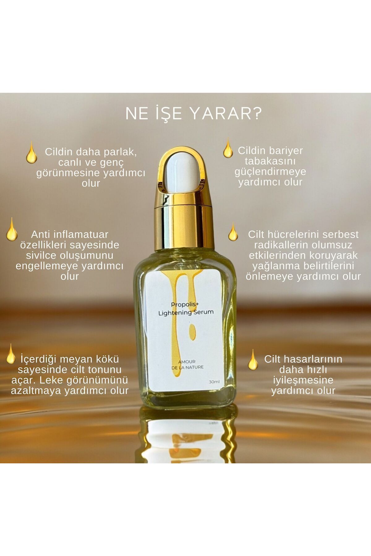 سرم پوست PROPOLIS ILLUMENTATING FACE SERUM 30ML AMOUR DE LA NATURE