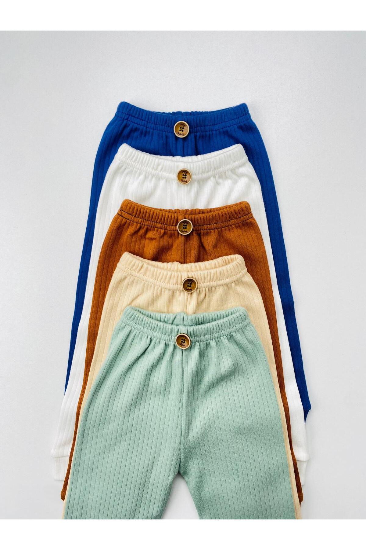 EFU BABY 5'li %100 Pamuklu Raporlu Beli Lastikli Basic Pantolon fotoğrafı 3 (önizleme)