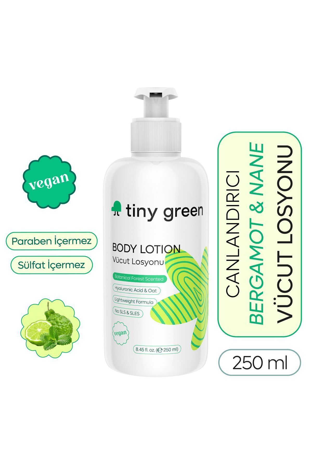 tiny green Canlandırıcı Bergamot & Nane Kokulu Vücut Losyonu 250 ml — TG-0215