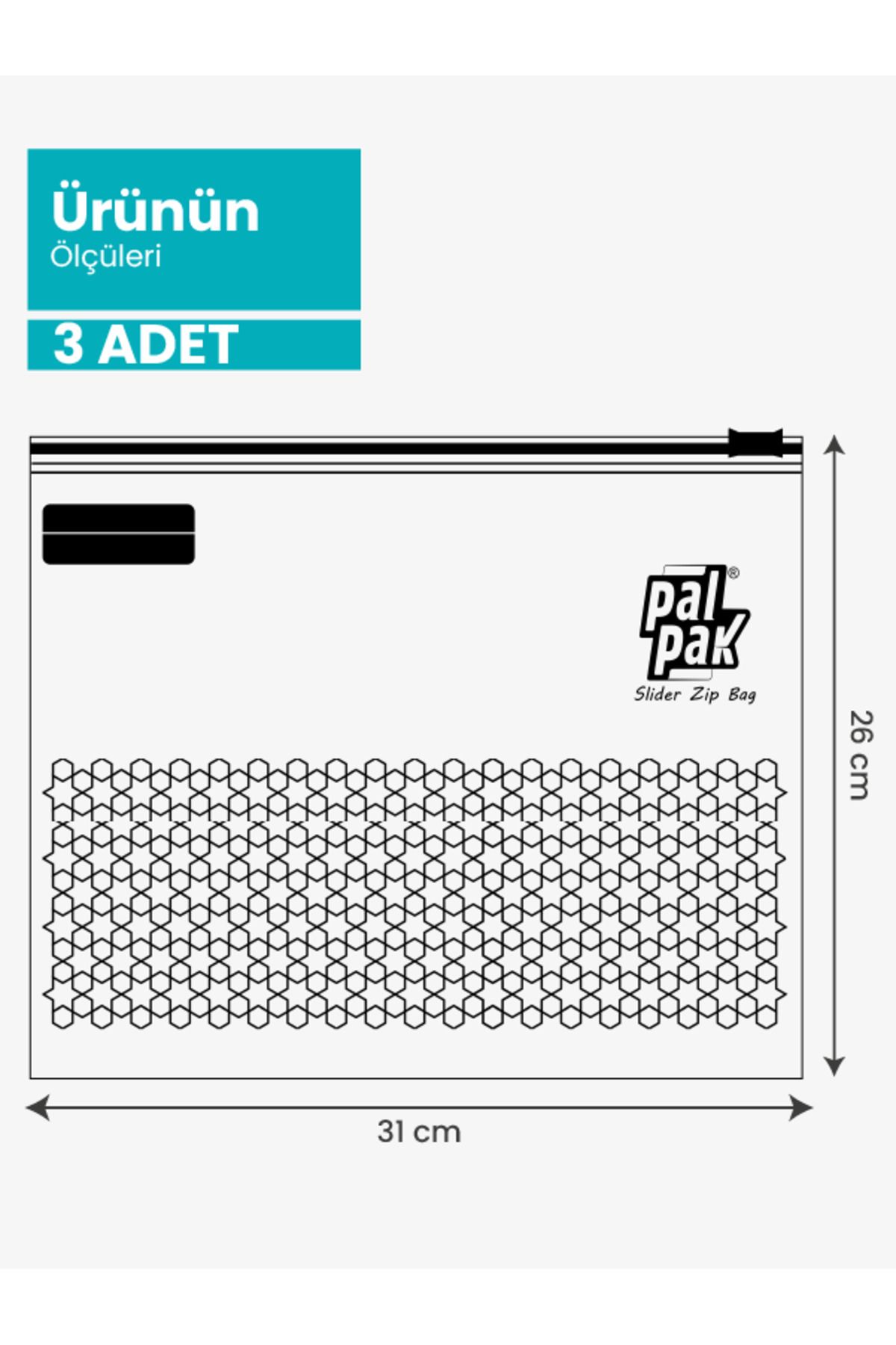 PALPAK-2 Size Multi-Purpose Multi-Purpose Zippered Bag 31X26/ 24.4X21 cm - 3 Large/3 Medium 6
