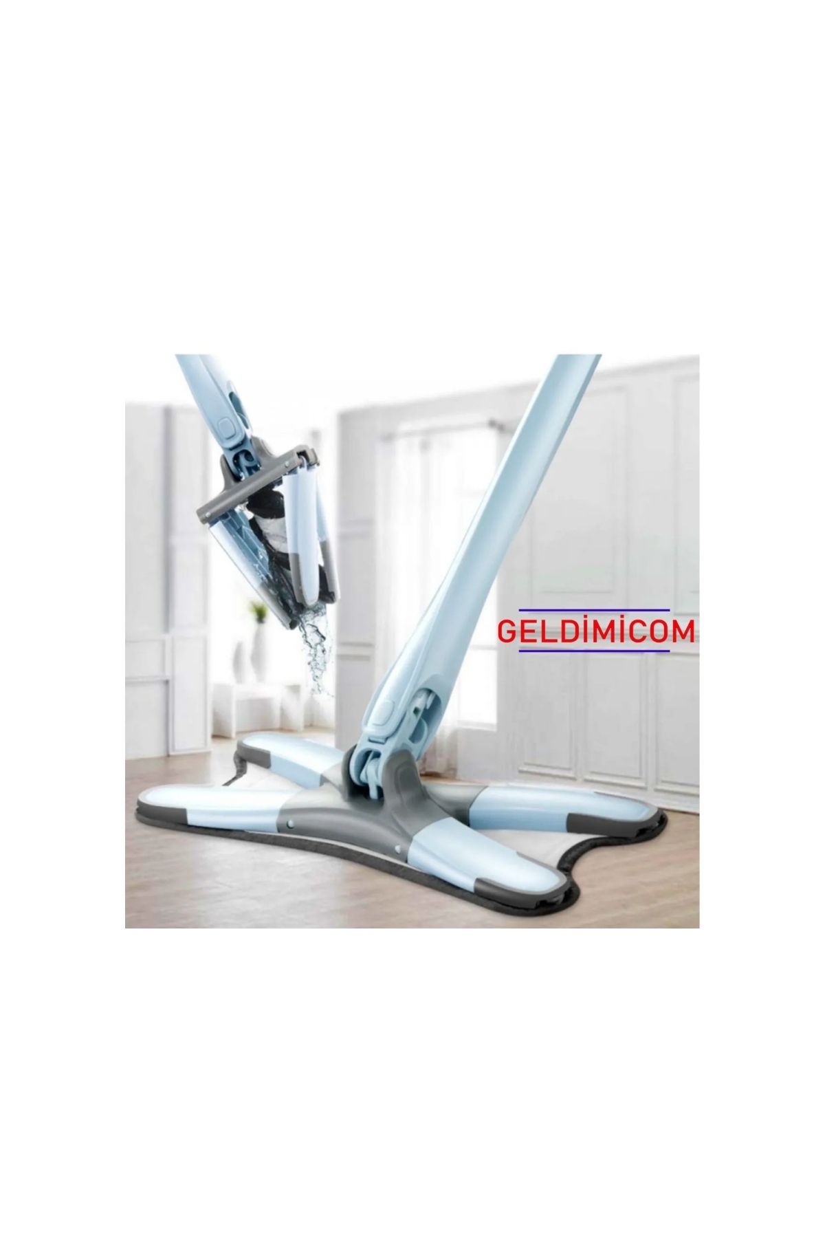 X Mop Kendinde Sıkmalı 1 Adet Yedek Bezli Xmop Pratik Paspas Yer Duvar Sil