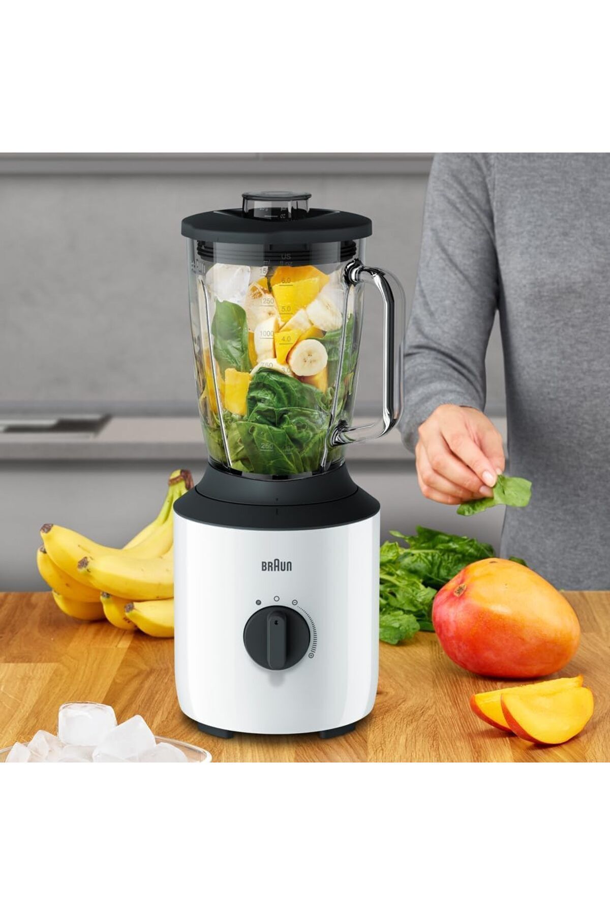 Braun-Glass Jug Blender 800W, 1.5L, TriAction, Variable speed & pulse, Thermo Resistant - JB 3173 7