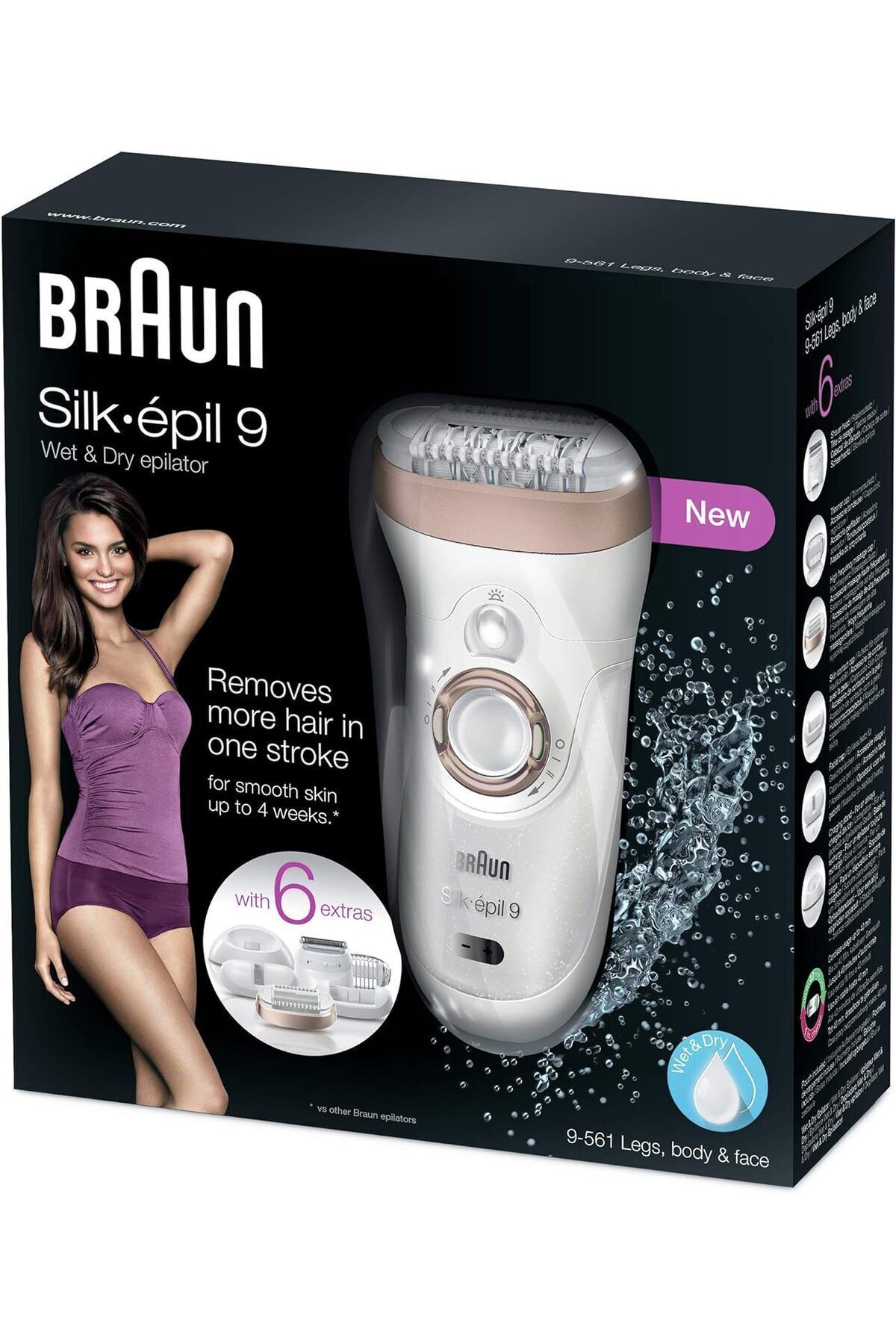 Braun-Silk-epil 9, Wet&dry, Pulsating Vibration, Pivoting Head, Smartlight, Cordless - Se 9561 6