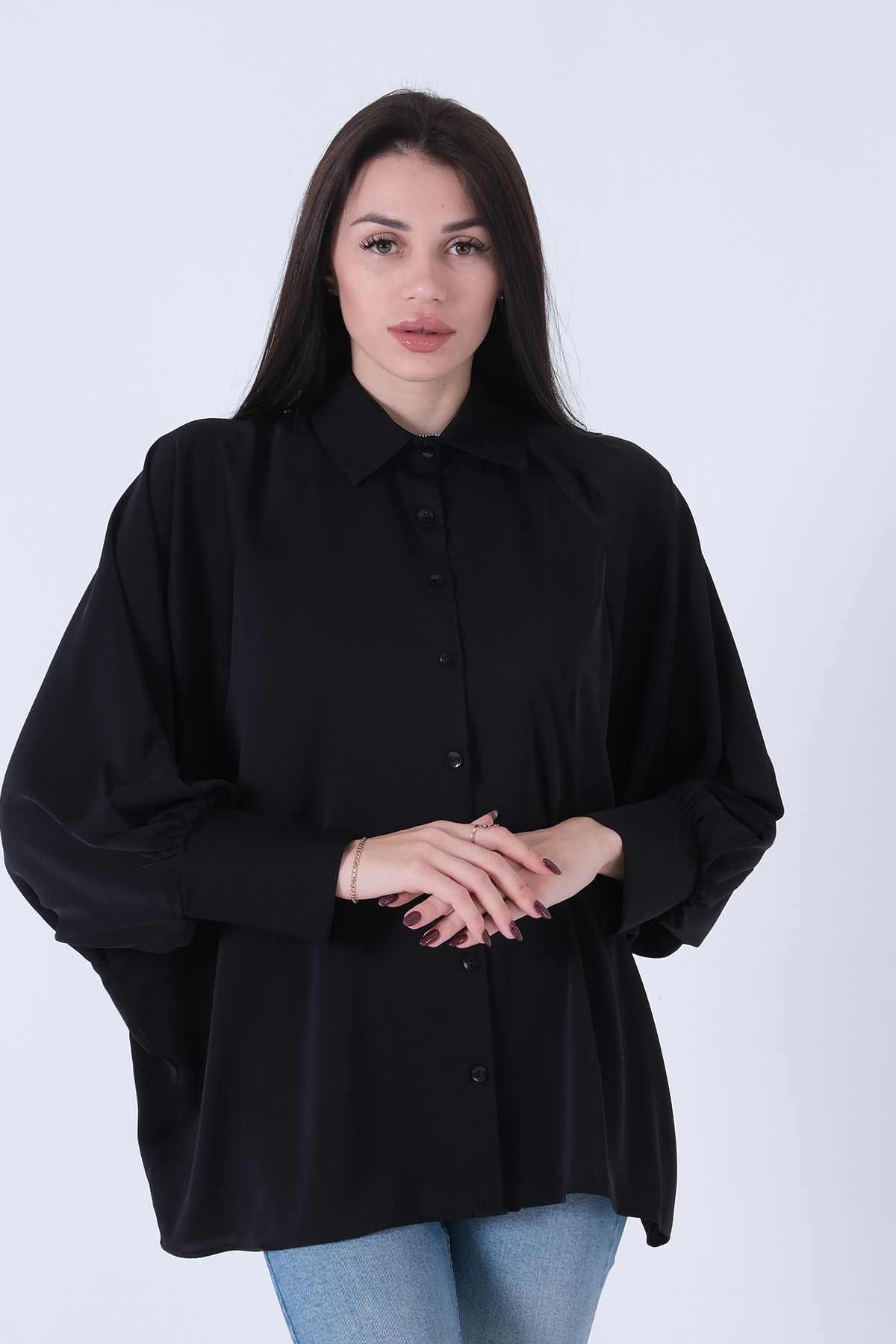 Feminist-Judge Collar Oversize Shirt Black3972822 2